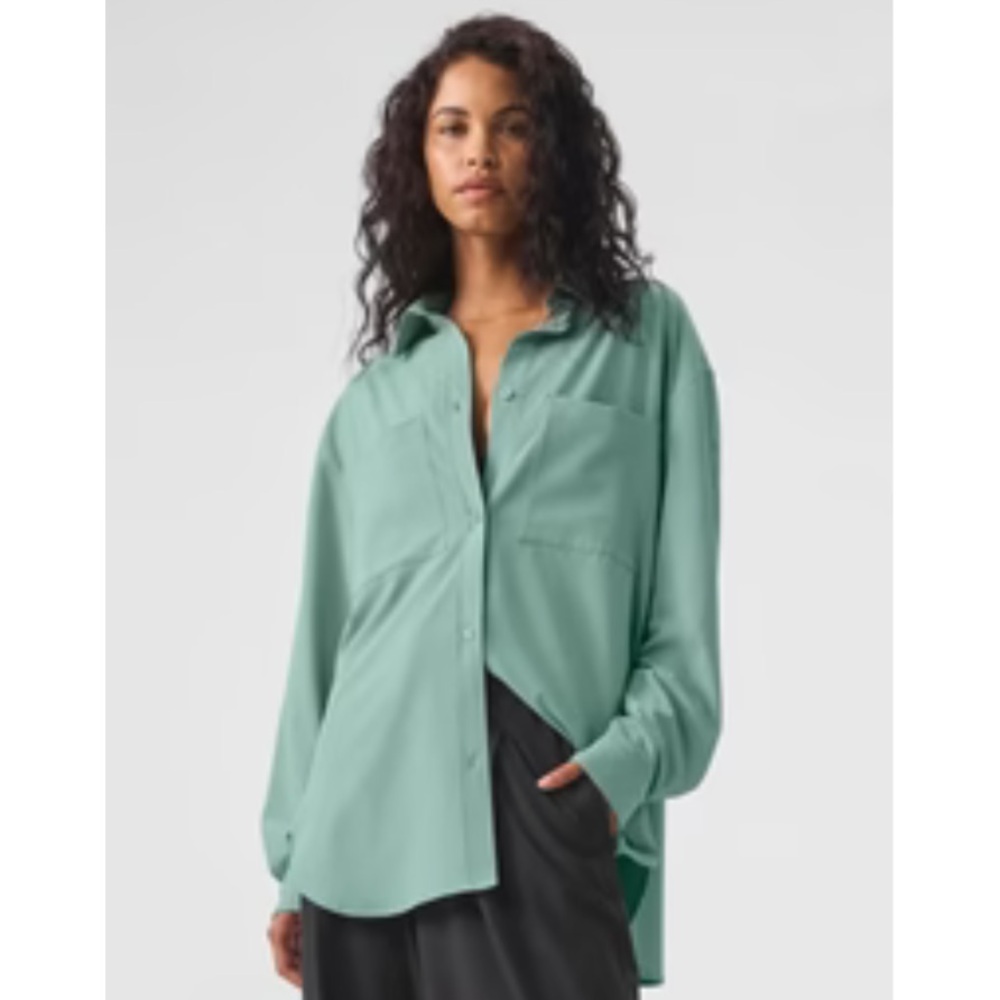 Dreamscape Button Down Long Sleeve - Botanical Green